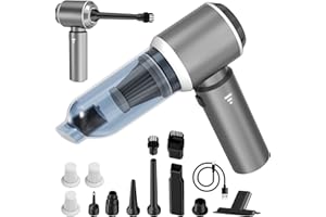 KOUCEN 4-in-1 Car Vacuum Portable Cordless & Dust Buster, 20000pa High Power Handheld Vacuum Cordless Rechargeable, Mini Vacuums with 3 Reusable Filter, Vacuum Cleaner for Car Home Office & Pet(Silver Gray)