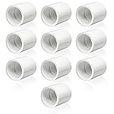 10Pcs White PVC Pipe Couplings, 3/4’’ PVC Pipe