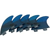 UPSURF Double Tabs Fins Surfboard Fins K2.1 Honeycomb+Fiberglass Surfboard Fins Thruster (5 Fins)