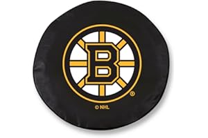HBS Boston Bruins Tire Cover - Size Large - (31.25x11) on Black Vinyl