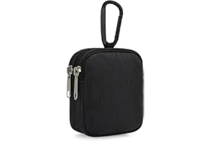 JINSI Mini Pouch Coin Purse Small Travel Organizer Bag for Airpods, Cables, Cards, Keys, Keychain Wallet Zipper Pocket with H