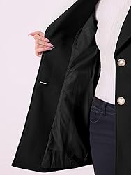 Allegra K Women's Elegant Notched Lapel Button