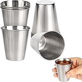 EMUTOL Metal Shot Glasses, 8 Pcs 2.36 oz Stainless Steel Liquor Glasses, Espresso Cups, Whiskey Glasses, Wine Glasses, Portable Drinkware for Bar, Home, Restaurant & Travel (70ml)