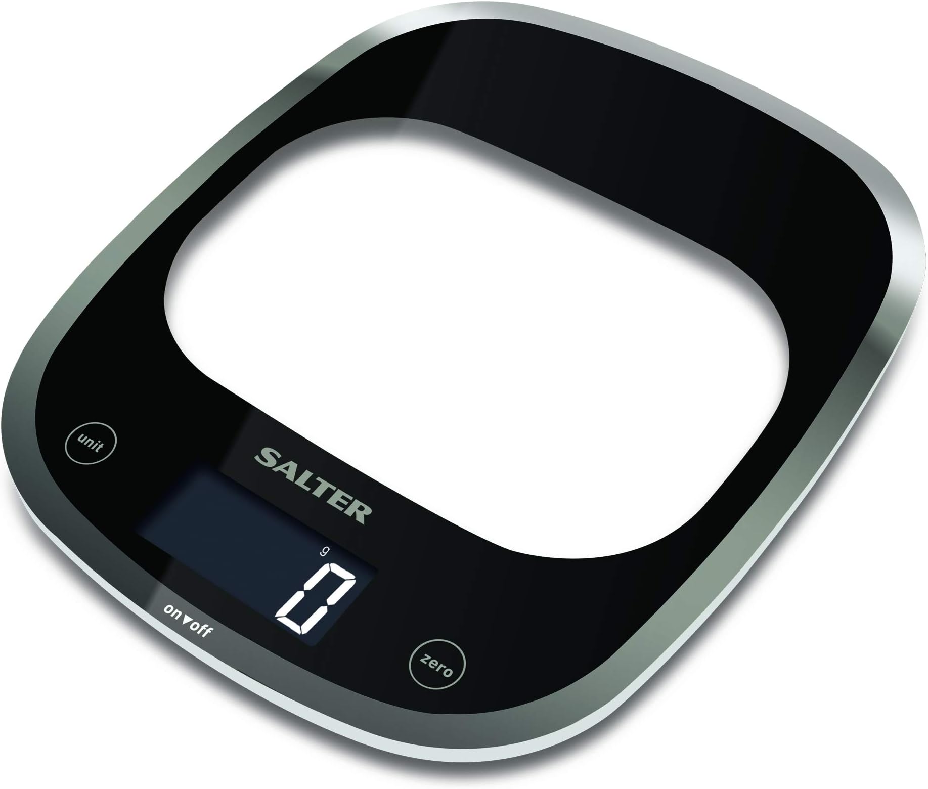 Salter1050 BKDR Curve Electronic Kitchen Scale, 5 kg Max Capacity, Measures Liquids and Fluids, Add & Weigh, Easy to Read, Baking/Cooking Scale for Home/Kitchen, 15 Year Guarantee, Batteries Included