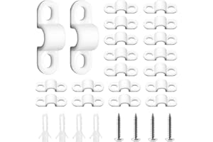 BokWin 24 Sets Wire Shelf Back Wall Clip,White Wire Shelf Loop Clips for Concrete Installation（120）