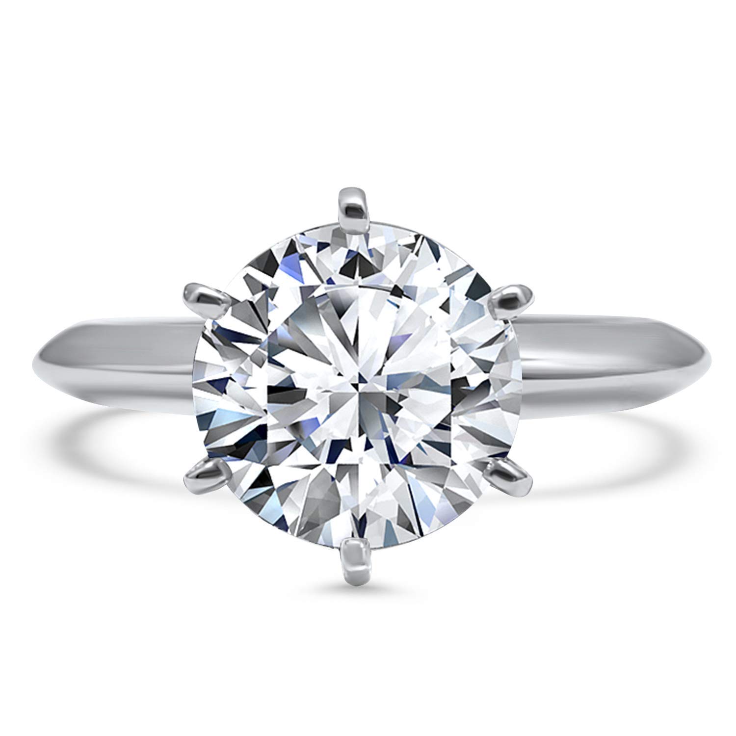 2 Carat 8mm round Forever ONE moissanite solitaire