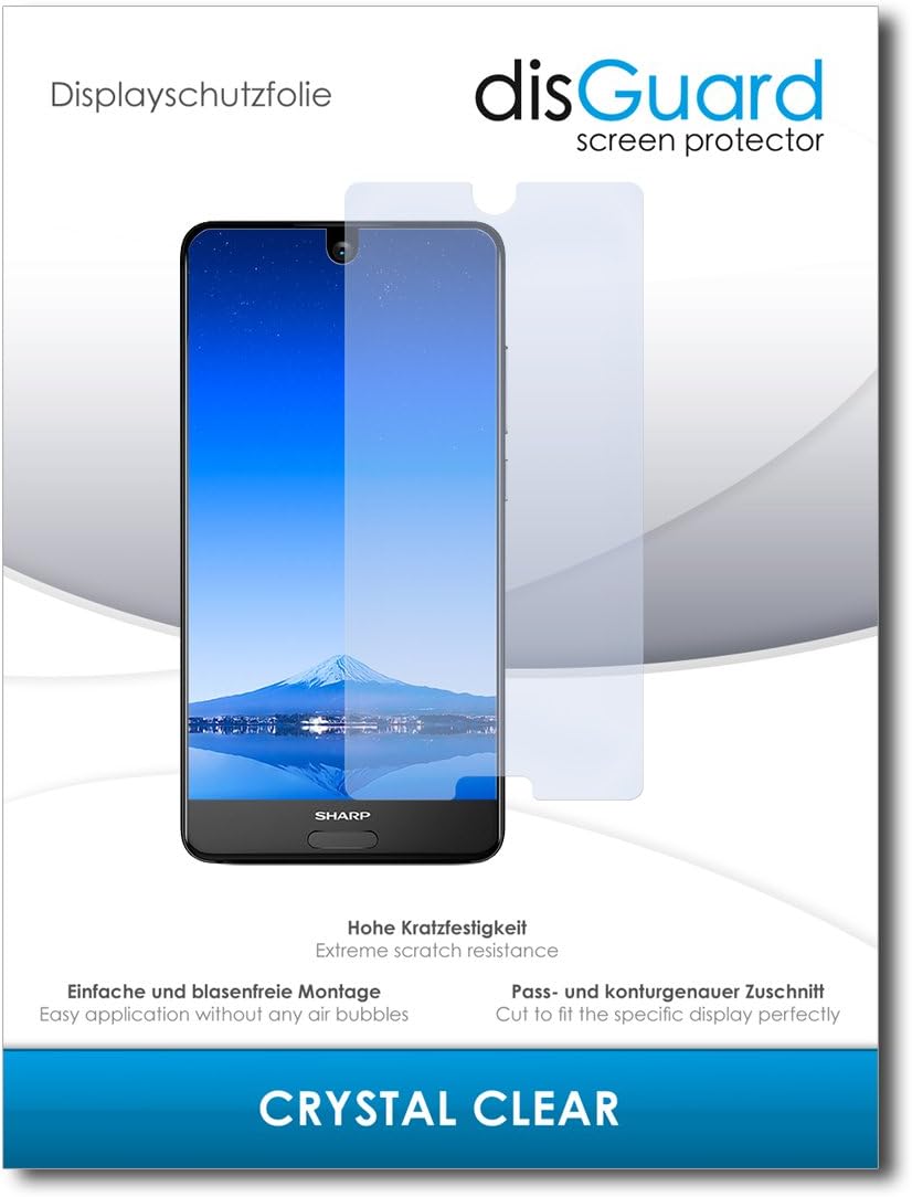 [2 Pack] Sharp Aquos S2 Screen Protector Film disGuard® [Crystal Clear] Invisible, Transparent, Clear / Scratch Resistant, Bubble-Free Install, Anti-Fingerprint, Anti-Scratch / Film, Protector Film, Screen Guard
