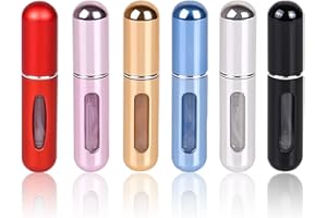 KAYZON Travel Mini Perfume Refillable Atomizer Container, Portable Perfume Spray Bottle, Travel Perfume Scent Pump Case Fragrance Empty Spray Bottle for Traveling and Outgoing (6 Pack, 5ml)