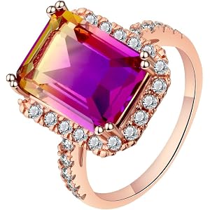 Gradient Color Treasure Ladies' Ring, Light Luxury Party Gift | Proposal and engagement rings, contrasting gradient colored g