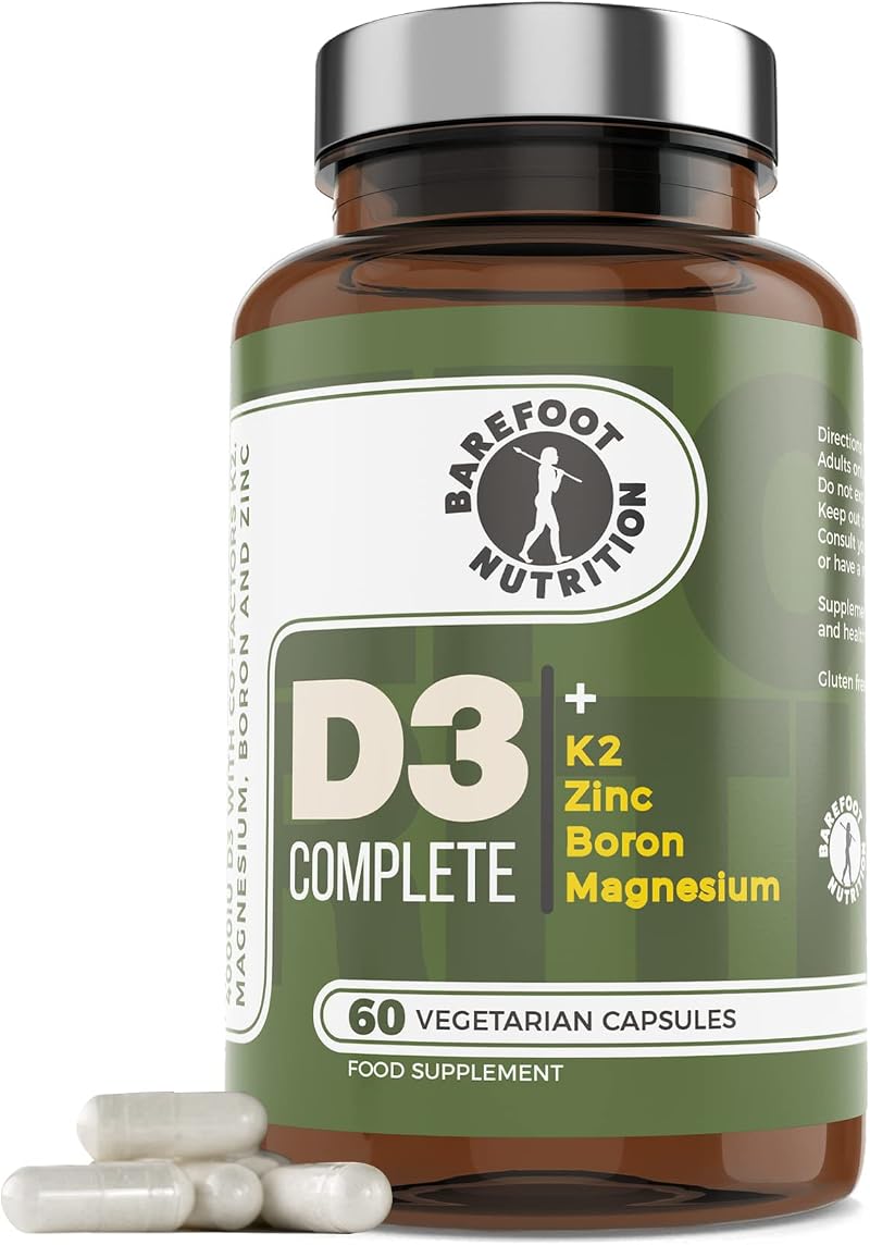 Barefoot Nutrition Vitamin D3 Complete 4000 IU with K2 MK-7, Mg, Zinc 60
