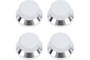 4PCS Metal Control Knobs, Guitar Volume Tone Knob Caps for 6mm Split Shaft Potentiometer, Replacement for ST Style Electric G