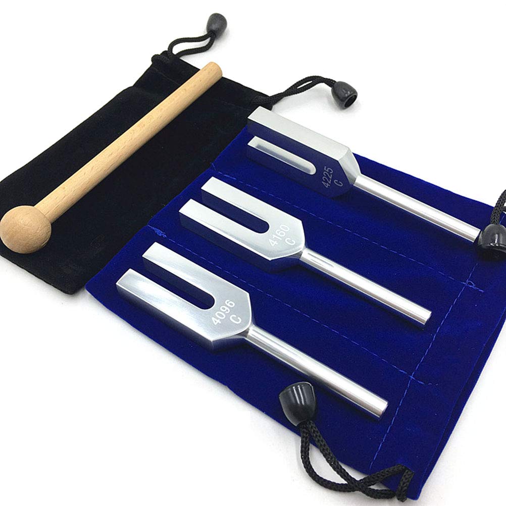 Leikance Angel Tuning Forks Set,4096Hz Wonderful Sound Healing Musical Instrument with Cloth Cover and Hammer