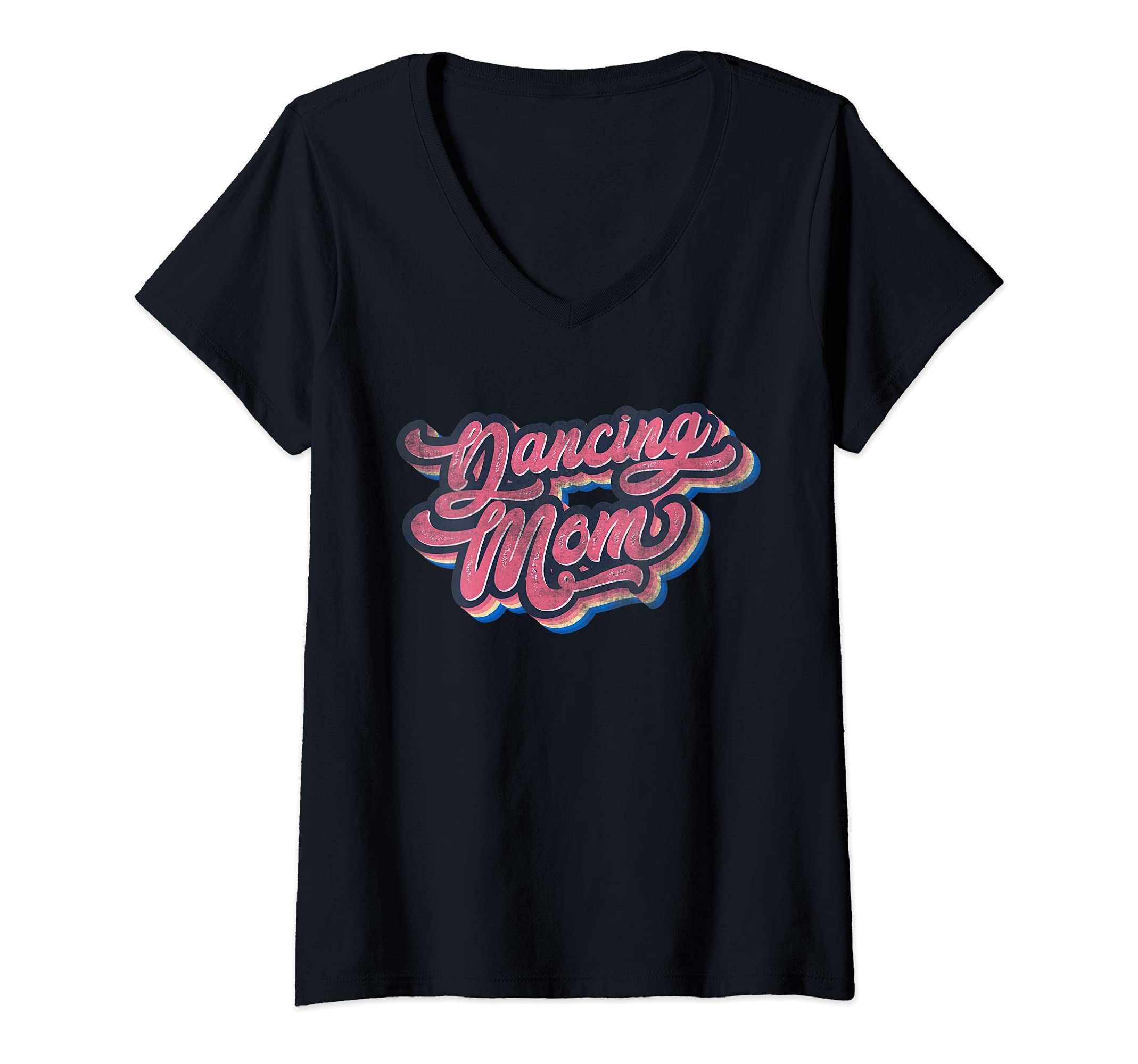Womens Disco Dancing Mom V-Neck T-Shirt