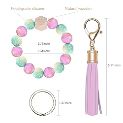 Weixiltc Bracelet Keychain Wristlet, Silicone Bead