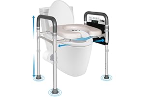 Raised Toilet Seat with Handles,Aspelev Elevated Toilet Seat Riser for Seniors with Adjustable Height & Width,500lbs Toilet S