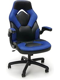 Essentials Racing Style Leather Gaming Chair - Ergonomic Swivel Computer, Office or Gaming Chair, Gray (ES-3085-GRY)