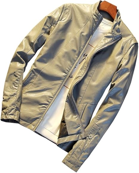 Amazon Sweet Bell ライダースジャケット 夏 メンズ ツーリング 服装 オールシーズン シングル ダブル ジップアップ フェイク レザー 合皮 革ジャン グレー 小さいサイズ Ssサイズ コート ジャケット 通販