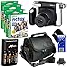 Fujifilm INSTAX 300 Wide-Format Instant Photo Film Camera (Black/Silver) + Fujifilm instax Wide Instant Film, Twin Pack (60 sheets) + 4 AA High Capacity Rechargeable Batteries with Battery Charger + Camera Case + HeroFiber Ultra Gentle Cleaning Cloth