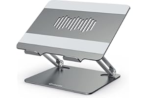 Laptop Stand, Ergonomic Aluminium Alloy Computer Stand for Desk, Multi-Angle Adjustable Laptop Riser with Heat-Vent Compatibl