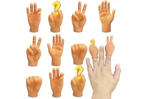 Pinkiwine 10 Pack Tiny Hands Finger Puppets Mini Hands for Kids Boys Girls Toddlers Christmas Stocking Stuffers Gifts