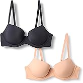 Amazon Essentials Women's Microfiber Lined Wired Balconette Bra, Pack of 2