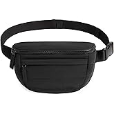 BAGSMART Fanny Packs for Women Cross Body, Lightweight Puffy Belt Bag with Multi Pockets Quilted Purse for Traveling Hiking Black