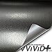 VViViD+ Fine Grain Black Leather Vinyl Wrap Sheet Roll - Soft touch (2ft x 5ft)