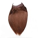 Remeehi 15"-24" Straight Invisible Wire Halo Human Hair Extensions One Piece 80G(15" 2#)