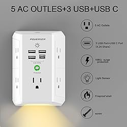 Multi Plug Outlet Surge Protector, POWERIVER