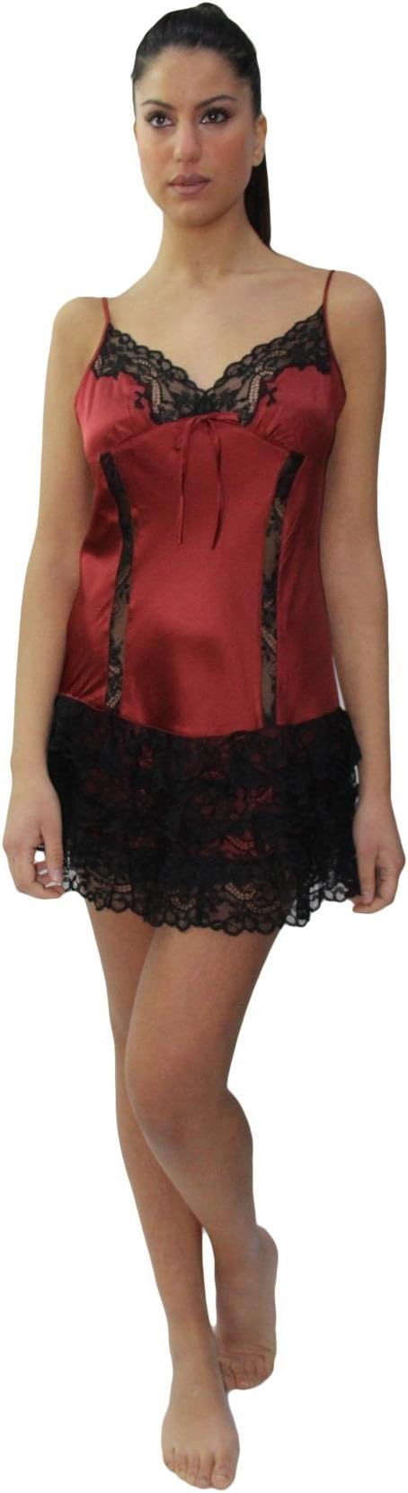 MARJOLAINE Short Parisian in Pure Silk, with lace Application