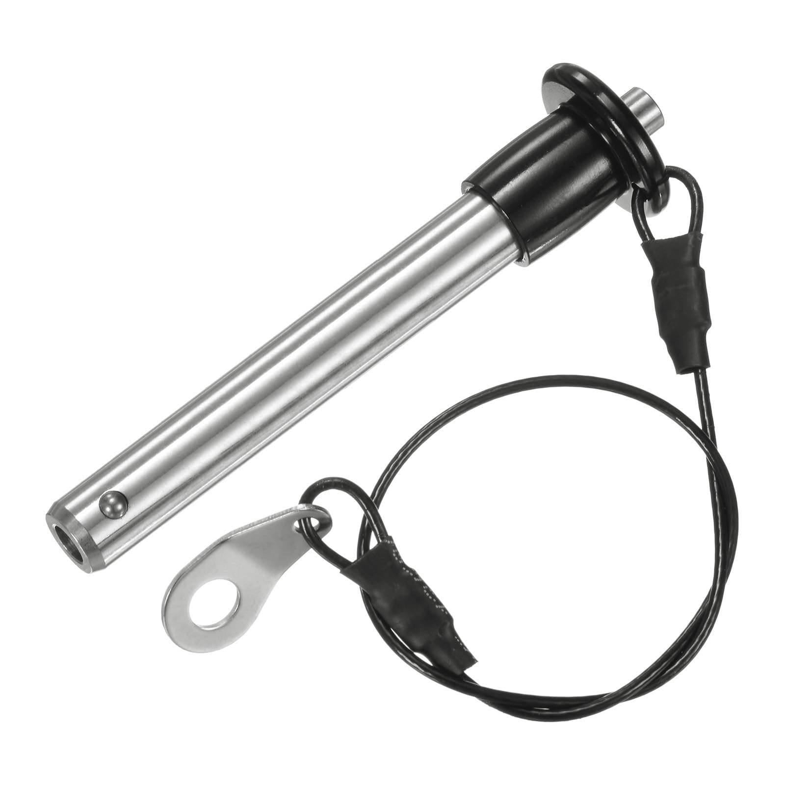 M METERXITY Push-Button Ball Locking Pin, 25/64" [10mm] Dia., 1-31/32 [50mm] Usage Length Quick Release Lock Pins W Lanyard Cable for Speaker/Aviation/Gym/Machine [304 Stainless Steel]