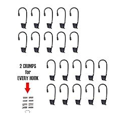 Hook & Cord - Metal Plastic-Coated Spring Hooks