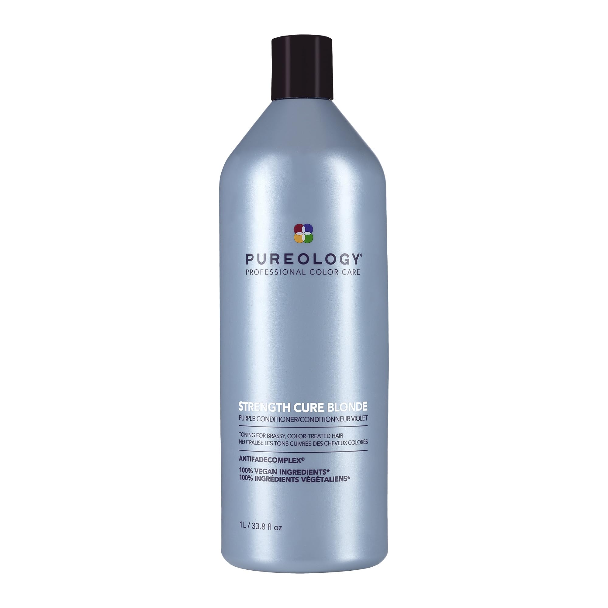 Pureology Strength Cure Blonde, Purple Conditioner, Restore & Tone for Brassy Blonde Hair, Vegan Formulas, Sulphate Free for a Gentle Cleanse