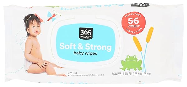 365 BY WHOLE FOODS MARKET, BABY TRAVEL WIPES, 56 COUNT