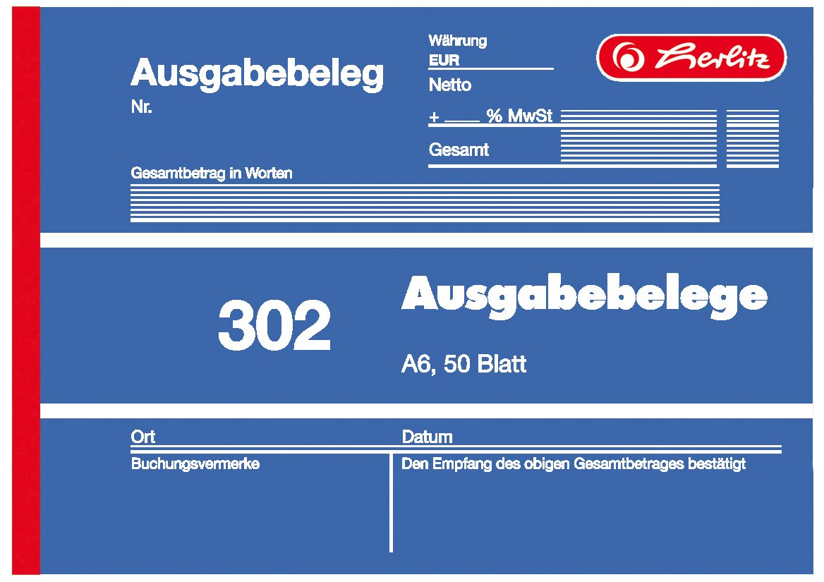 Herlitz Ausgabebeleg A6 – 50 Sheets – 1 x Pack of 20