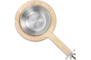 NUOBESTY Stainless Steel Bird Bowl Perch and Detachable Feeding Cup for Parrots Cage Feeder Bird Food