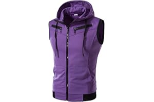 Ymosrh Men's Tank Tops Hooded Tank Tops Zip Up Bodybuilding Fitness Muscle T Shirt Sleeveless Gym Hoodie Tank Top, M-5XL