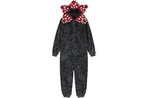zupvkai Demogorgon Onesie Pajamas for Unisex Fleece Hooded Jumpsuit One Piece Sleepwear Cute Cosplay Costume Christmas Pjs