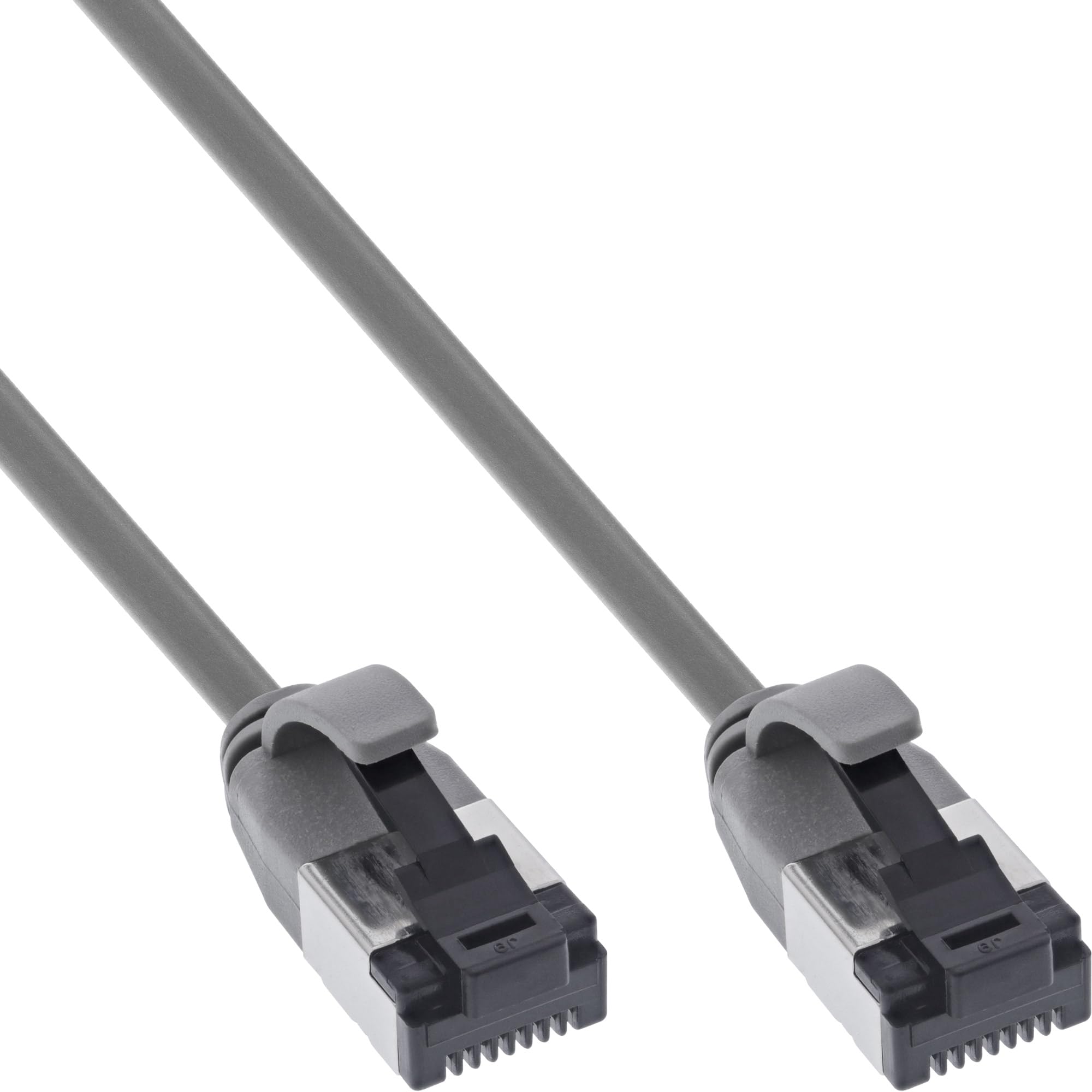 InLine® Ethernet Cable Patch Slim, U/FTP, Cat.8.1, TPE Halogen-Free, Grey, 7.5 m