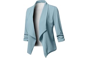 FARTEY Womens Casual Blazers Open Front Long Sleeve Cardigan Jackets Long Sleeve Loose Solid Bussiness Work Blazer Jacket