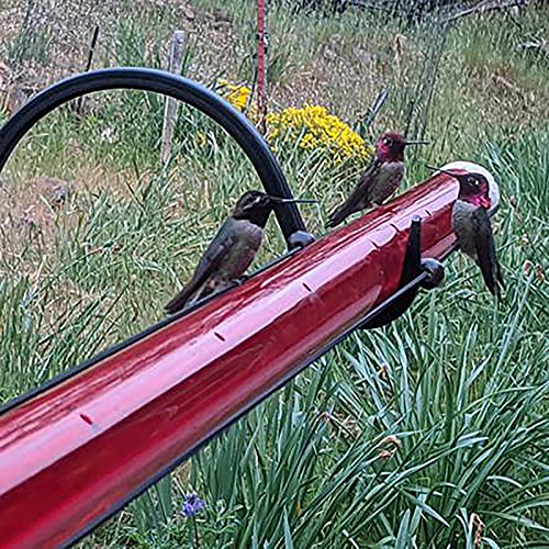 Hummingbird Feeder for Outdoors Hanging, JIDIMI Wild Bird Feeders with Hole, Red Transparent Tube, Easy to Use & Clean, Hummingbird feeders for Window, Patio, Garden, Yard, Deck, Farm (Red, 15.7 in)