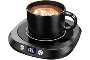 MODOFO Coffee Mug Warmer - 4S Fastest Heating Coffee Cup Warmer for Desk，5 Temp & 1-12H Timer Settings Auto Shutoff Candle Warmer,Ideal Coffee Gift Accessories with Greeting Card Keep Beverages Coffee Warmer