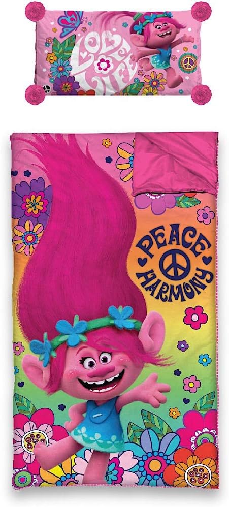 Amazon Com Trolls Movie Kids Sleeping Bag And Pillow Slumber Set
