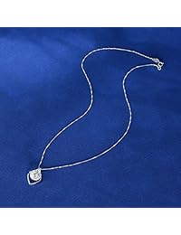 Collar de plata de ley 925 con colgante de circonita cúbica de plata de ley para mujer