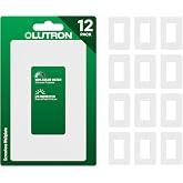 Lutron Claro Light Switch Cover Plate, 1 Gang Wallplate, Gloss | Screwless wall plate cover, use with all decorator switches and outlets, Durable plastic, CW-1-WH-12, White, 12 Pack