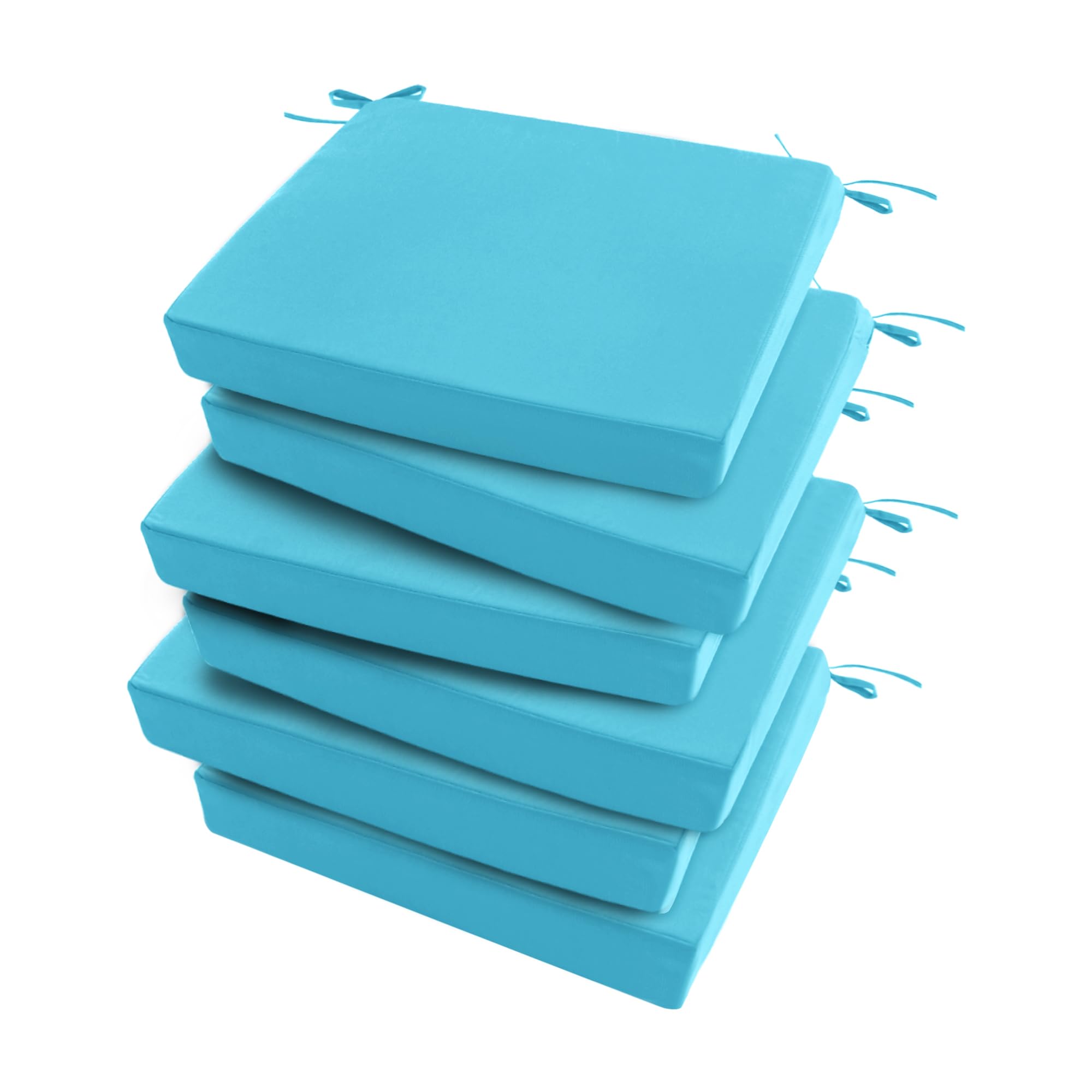 Photo 1 of (see all images) Outdoor Chair Cushions Set of 6: Waterproof & Fade Resistant Seat Cushion for Patio Furniture -