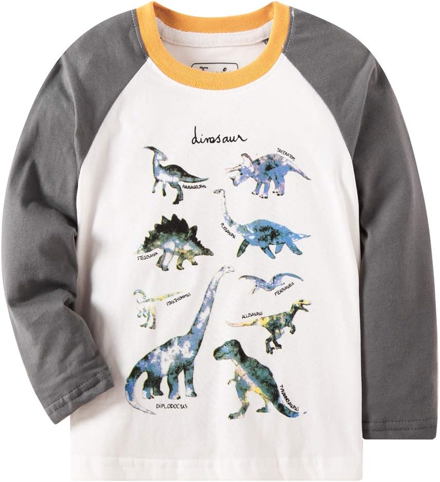 Bleubell Teddlor Boys T-Rex Long Sleeve Dinosaur T Shirt