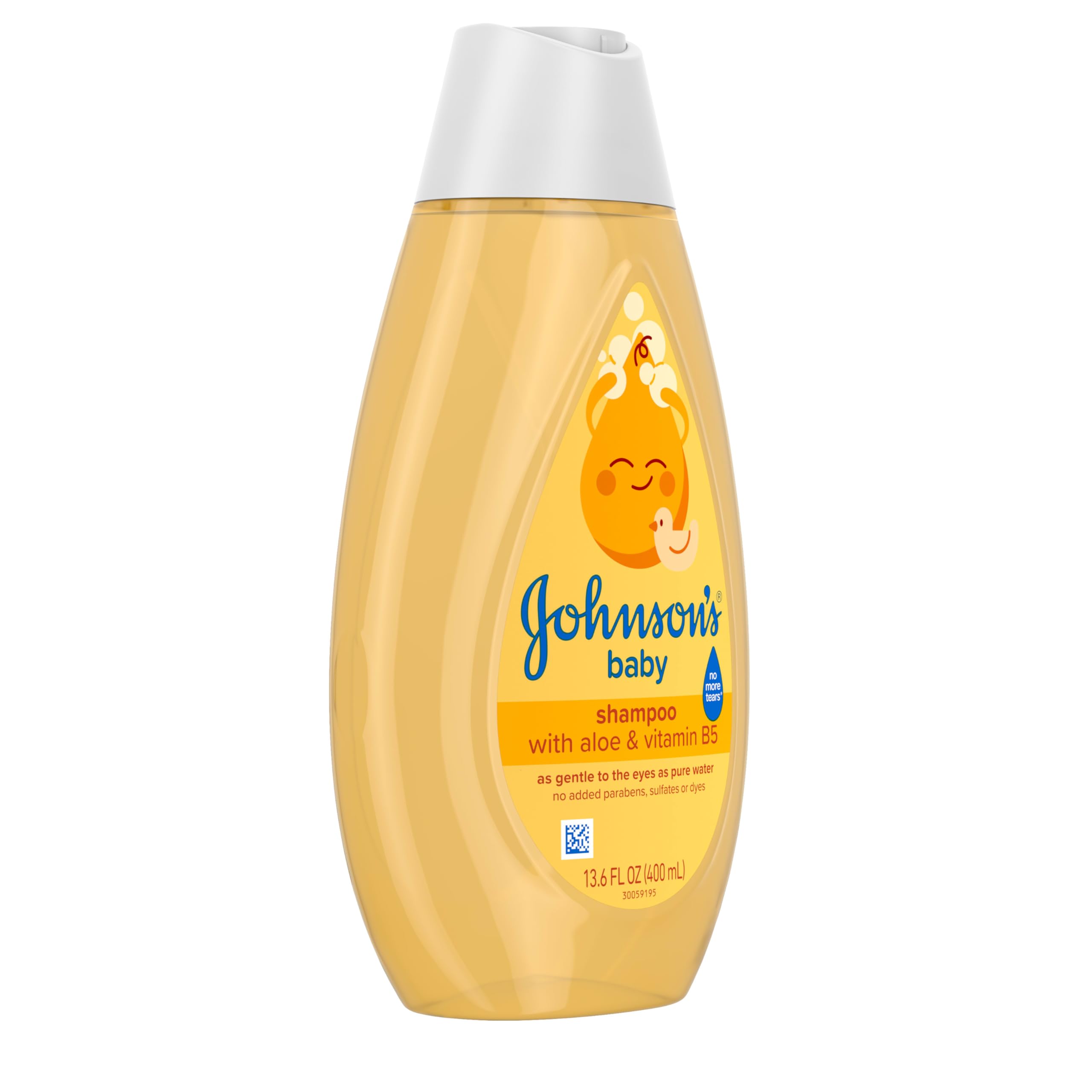Johnson's Baby Shampoo with Aloe Vera & Vitamin B5, Tear Free, Newborn Essentials, No added Parabens & Sulfates, Hypoallergenic, 13.6 fl. oz