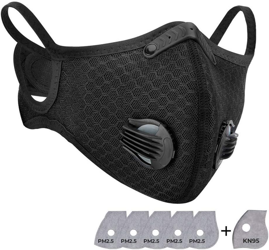 Anti-Pollution Riding Bandana Motorcycle, Face Cover Balaclavas for Bike Cycling Windproof, 1 Pack with 6 Filters, 1 Coaster