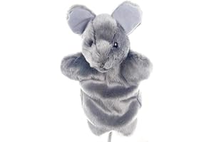 ZUXUCUVU Mouse Hand Puppets Plush Animal Toys for Kids Imaginative Pretend Play Storytelling Gray